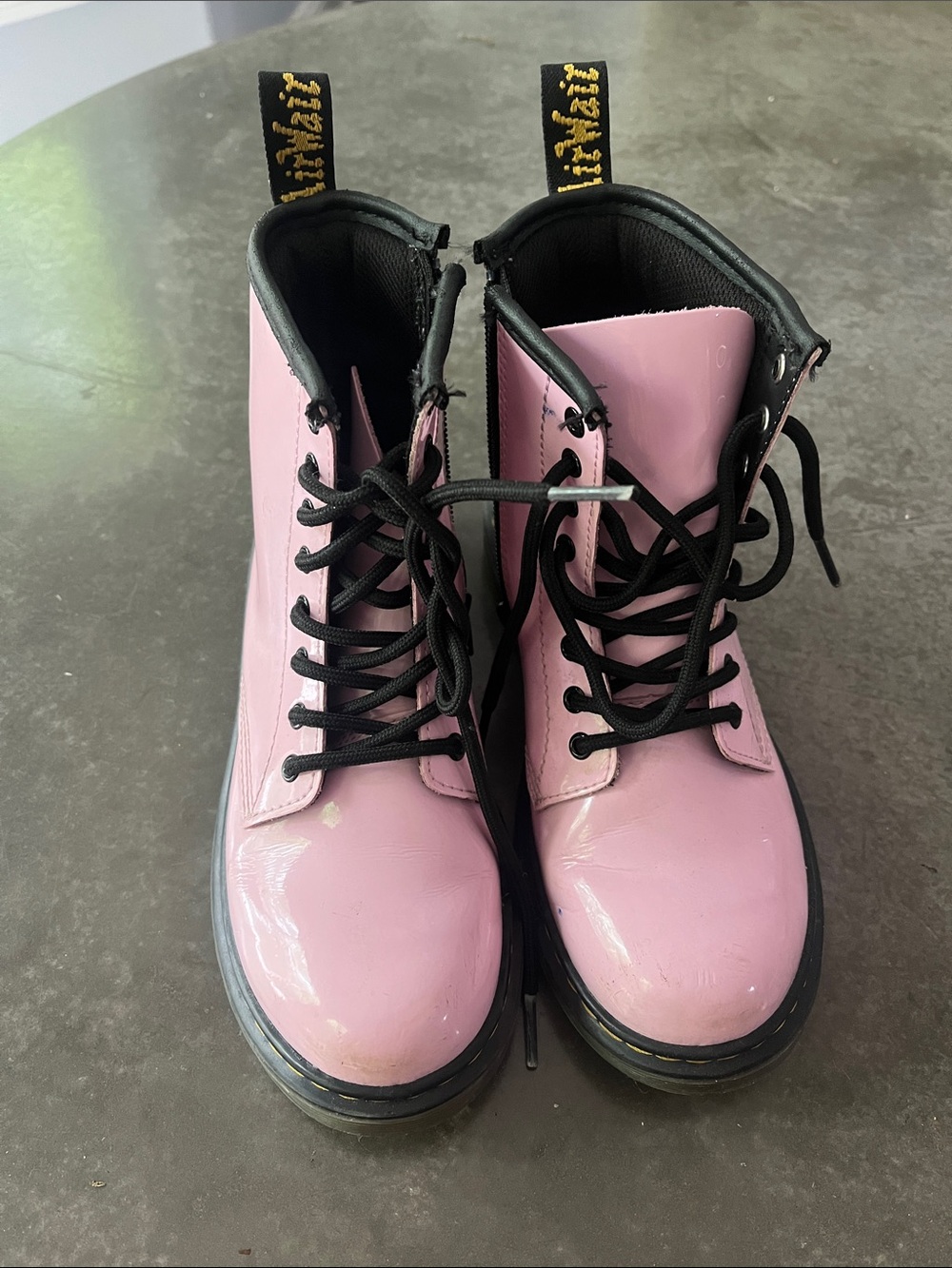 Dr. Martens Pink Lace-Up Kids Combat Boots